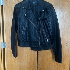 William Rast Black Faux Leather Moto Jacket